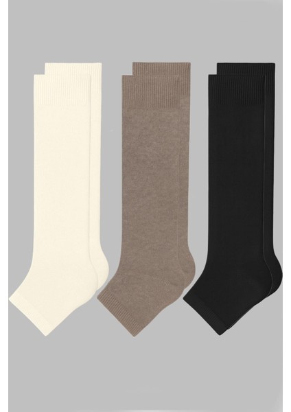 3 Adet Burunsuz Basic Pamuk Içerikli Yoga Tozluk