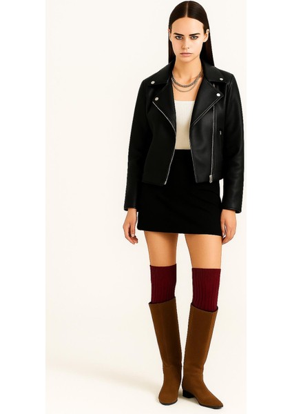 2 Çift Basic Kalın Pamuk Karışımlı Diz Üstü Çorap fiyatları