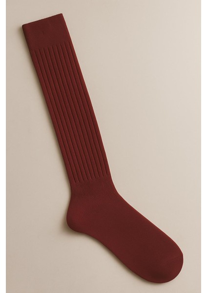 2 Çift Basic Kalın Pamuk Karışımlı Diz Üstü Çorap