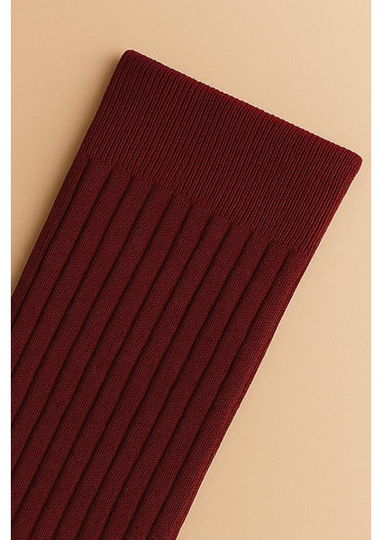 2 Çift Basic Kalın Pamuk Karışımlı Diz Üstü Çorap