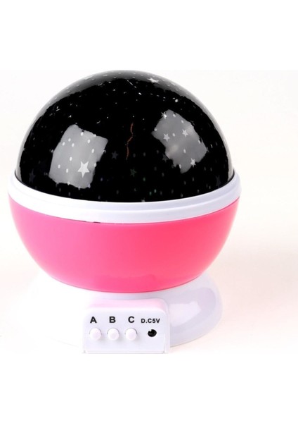 Star Master Dönen Işıklı Küre Pembe