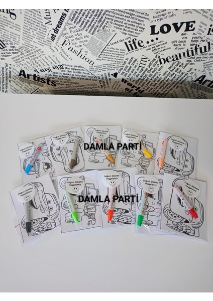 Cars Arabalar Hediyelik Pastel Boyama 2li, 10 Adet, Cars Arabalar Doğum Günü Parti Malzemeleri