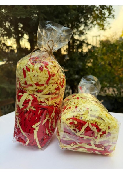 Sarı Kırmızı Kırpık Kağıt 100 gr | Z Zigzag Kutu Dolgu ve Süsleme Kağıdı | Hediye Kutusu Için fırsatları