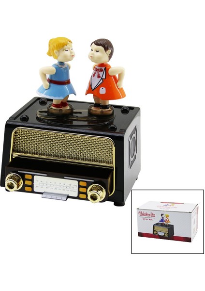 Müzikli Dekoratif Nostaljik Radyo - Dans Eden Çocuklar - Takı Kutusu (4887)