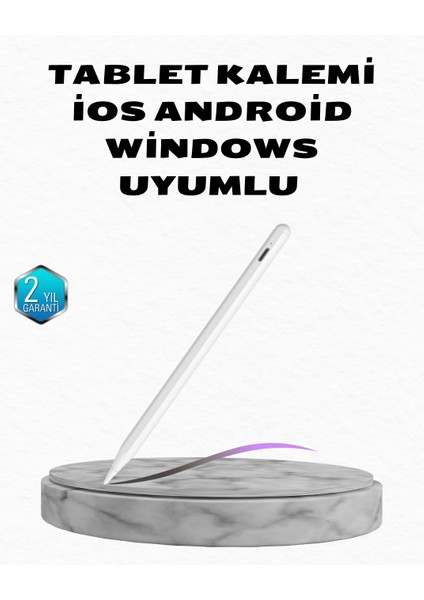 Manyetik Dokunmatik Kalem – Bluetooth Gerektirmeyen, Type-C Şarjlı, iPad ve Android Uyumlu Hassa