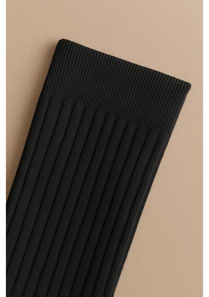 2 Çift Basic Kalın Pamuk Karışımlı Diz Üstü Çorap