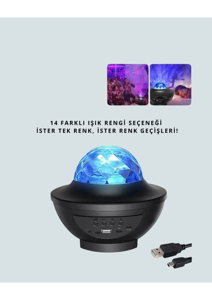 Nrzsnt Yıldız & Okyanus Dalga Projektörü – Bluetooth / (211159) USB Hoparlörlü fiyatları