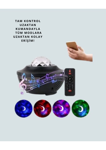 Nrzsnt Yıldız & Okyanus Dalga Projektörü – Bluetooth / (211159) USB Hoparlörlü fırsatları