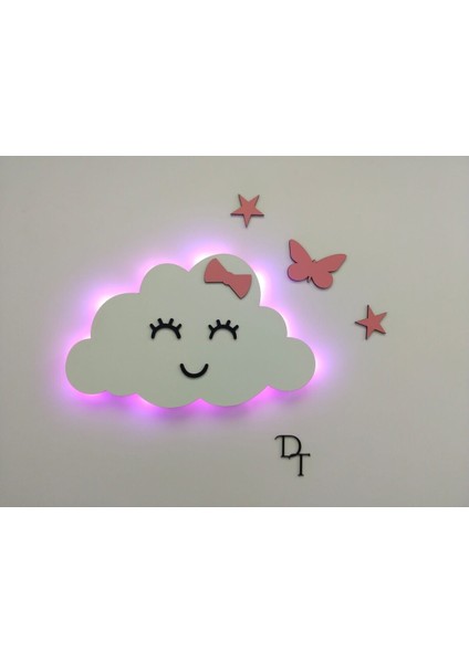 Çocuk Odası Için Şık ve Parlak Ledli Duvar Dekorasyonu, Beyaz Renk Seçeneğiyle