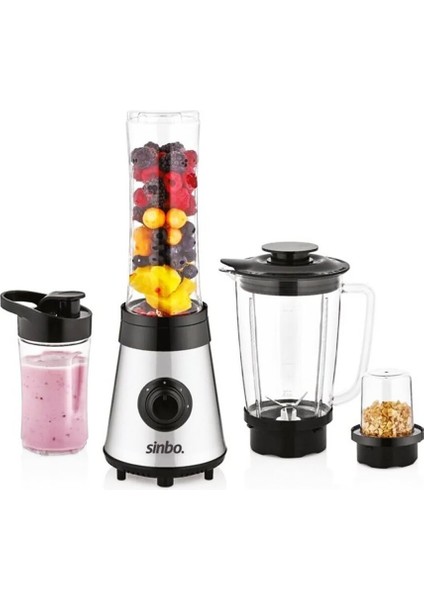 Buz Kırıcı - Kahve Öğütücü Hazneli - Şişeli Çok Amaçlı Smoothıe Blender 800ML - 500W Shb