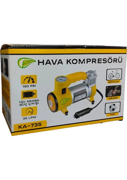 Elektrikli Araba Lastik Şişirme / 150 Psı - 12V / Taşınabilir Metal Hava Kompresörü (4887) fiyatları