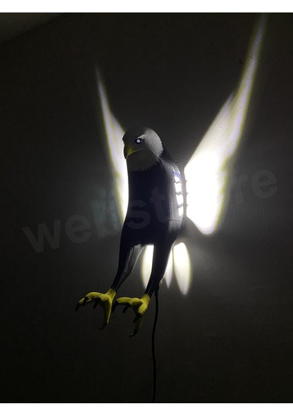 Kartal Figürlü LED Duvar Lambası, Siyah, Adaptör Dahil modelleri