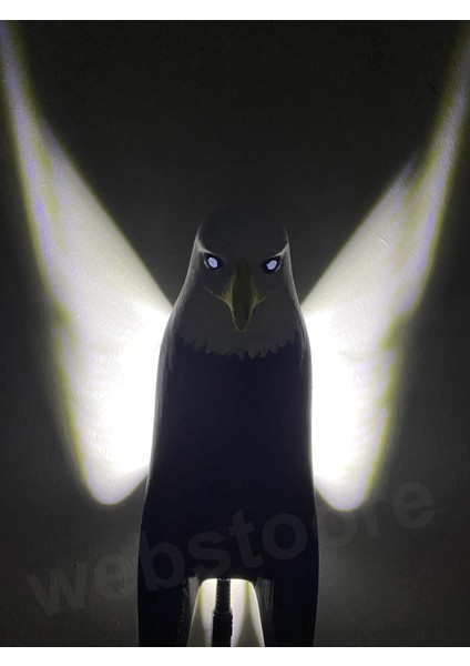 Kartal Figürlü LED Duvar Lambası, Siyah, Adaptör Dahil fırsatları