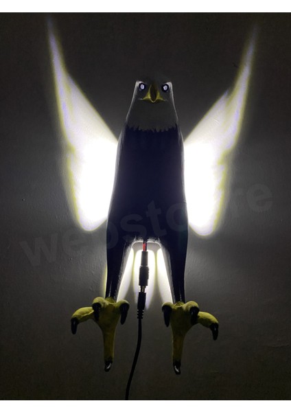 Kartal Figürlü LED Duvar Lambası, Siyah, Adaptör Dahil indirimleri