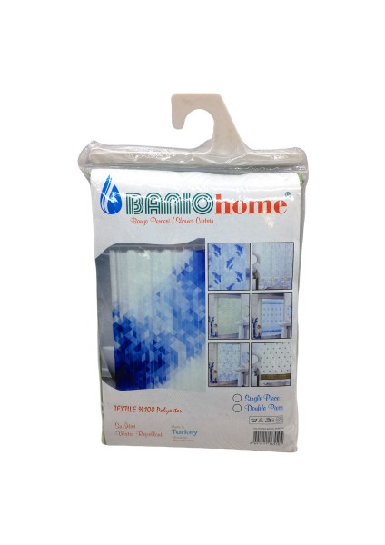 Polyester Çift Kanat Su Itici Banyo Perdesi 90X200CM (4887)