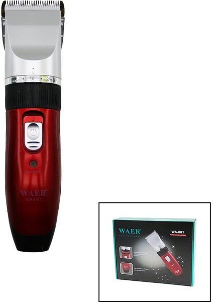 Waer WA-001 Saç Sakal Kesme Traş Makinesi Çift Bataryafiş Şarjlıkesim Ayarlı Bıçak=0.8--2