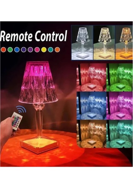 Kristal Abajur LED Kumandalı ve Dokunmatik Masa Lambası modelleri