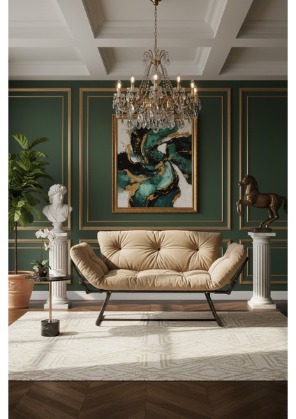 Aureus Prime | Katlanır Yataklı Ikili Kanepe | Mekanizmalı Çekyat Koltuk | Açılır Kollu Çift Fonksiyonlu Tasarım