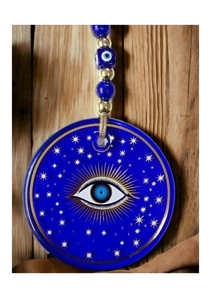 Mavi Yıldız Işlemeli Göz Model Duvar Süsü Nazar Boncuklu Duvar Dekoru fırsatları