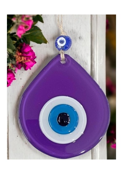 Orta Boy Mor Damla Desen Nazar Boncuklu Duvar Dekoru Cam Duvar Süsü fırsatları