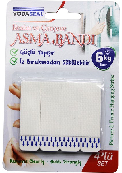 4 Parça Resim ve Çerçeve Asma Bantı 6kg.taşıma (4887)