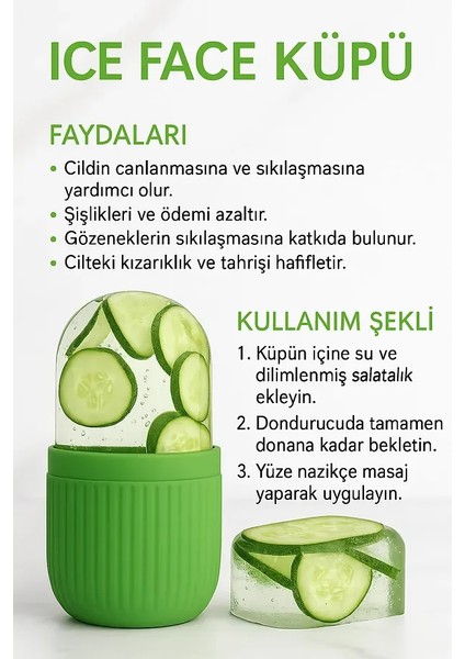 Ice Roller Buz Silindiri Terapi Etkili Yüz Masaj ve Cilt Bakım Aleti (4887) modelleri