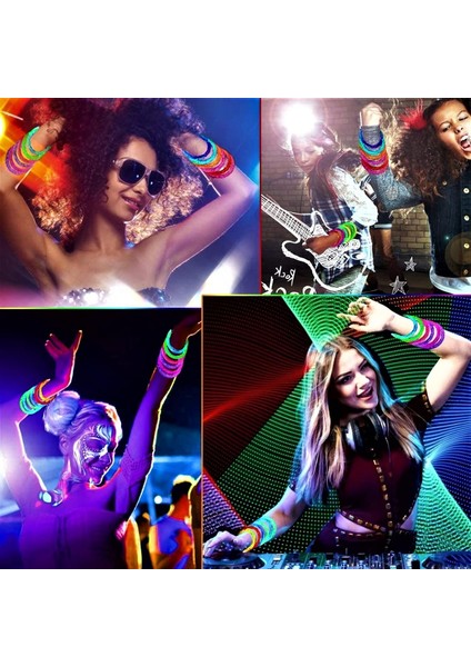 LED Işıklı Pilli Işıklı Rengarenk Bileklik Işıklı Bilezik Karışık Renk 1 Adet (4940) fırsatları