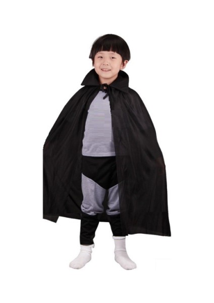 Siyah Renk Yakalı Çocuk Pelerin