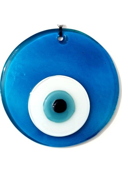 Şeffaf Turkuaz El Yapımı Nazar Boncuklu Cam Duvar Süsü fiyatları