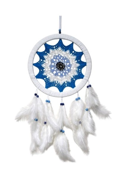 Petrol Mavisi Nazar Motifli Kuş Tüylü Duvar Süsü fırsatları