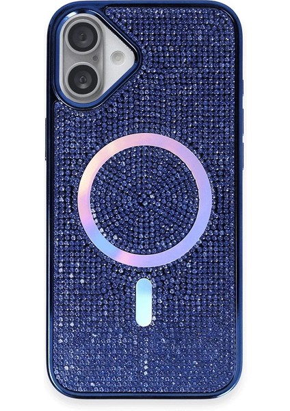 iPhone 16 Plus Kılıf Helen Magsafe Uyumlu Kapak - Lacivert