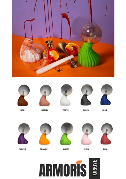 Yeni Handmade Dekoratif Şık Biyobozunur Plastik 10CM Dimmer Kablolu Hayalet Spooky Masa Gece Lambası