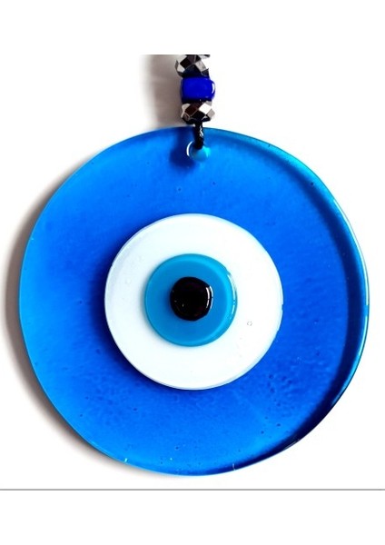 Nazar Boncuklu El Yapımı Deri Ipli Açık Mavi Şeffaf Cam Duvar Süsü modelleri