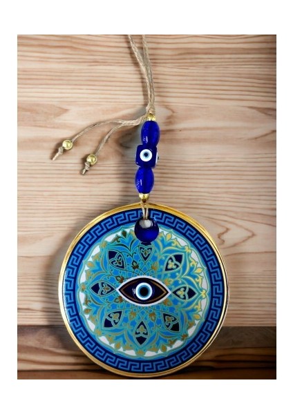 Nazar Boncuk Gözlü Mavi Çizgili Duvar Süsü Desenli Duvar Dekoru fiyatları