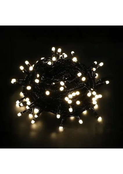 10M 100 LED Boncuk Lamba Gün Işığı Siyah Kablo