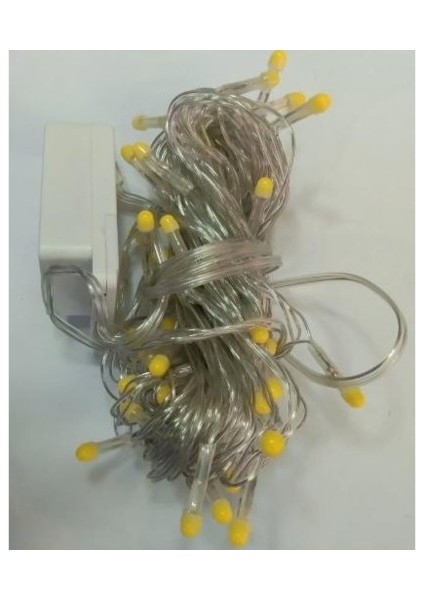 10M 100 LED Damla Uçlu Beyaz Işık Şeffaf Kablo