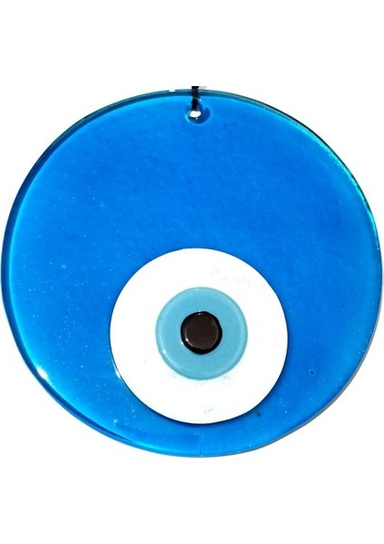 Mavi Renk 16 Santimetre El Yapımı Cam Nazar Boncuğu Duvar Süsü fiyatları