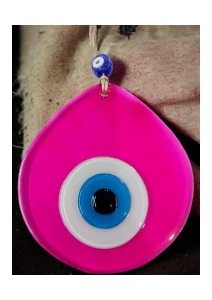 Orta Boy Şeffaf Pembe Damla Desen Nazar Boncuklu Duvar Dekoru Cam Duvar Süsü fırsatları