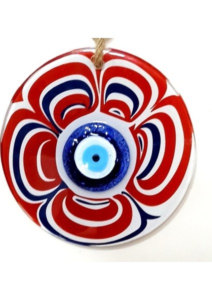 Cam Nazar Boncuklu Kırmızı Şeker Modelli Duvar Süsü fiyatları
