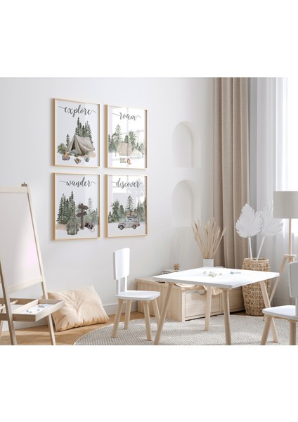 Macera Kreş Baskıları: Kamp Keşif Duvar Sanatı, 6'lı Set