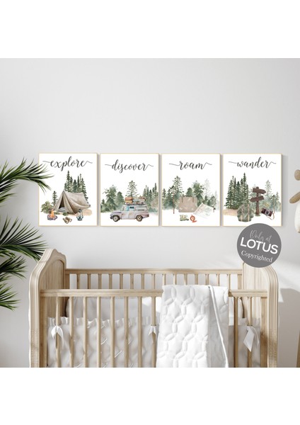 Macera Kreş Baskıları: Kamp Keşif Duvar Sanatı, 6'lı Set fiyatları