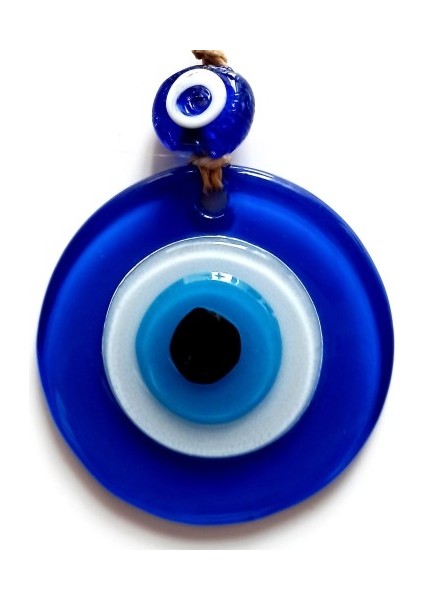 Nazar Boncuklu Mavi Renk Mini Duvar Süsü Dekoratif Hediyelik Cam Eşya