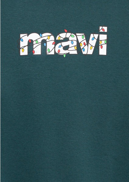 Yılbaşı Temalı Yeşil Sweatshirt 6S10178-71932