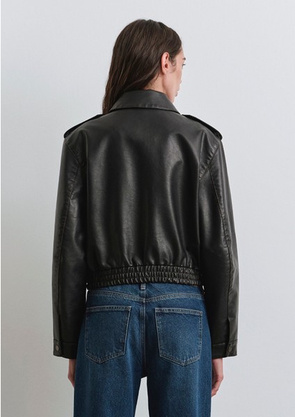 Kahverengi Suni Deri Ceket 1110782-90892