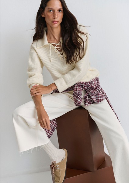 Paloma Ekru Gabardin Pantolon 1010114-91330