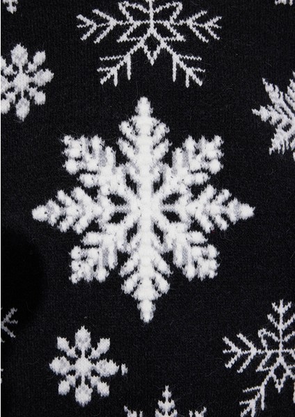 Yılbaşı Temalı Siyah Kazak 1710861-900