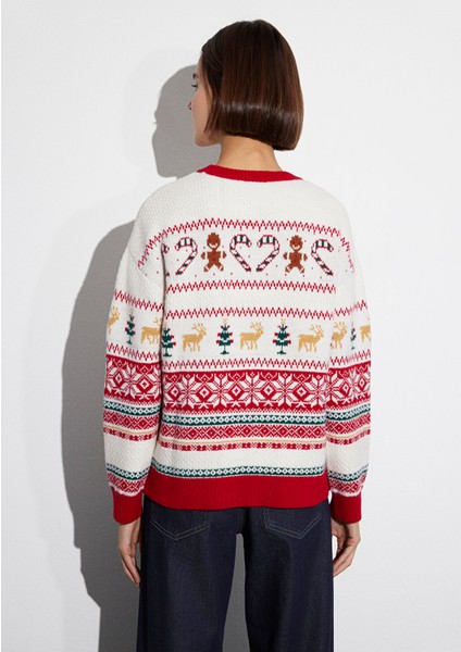 Yılbaşı Temalı Ekru Kazak 1710863-70057 indirimleri