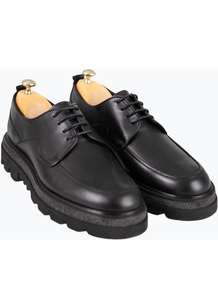 Erkek Bağcıklı Eva Taban Deri Ayakkabı Siyah fiyatları