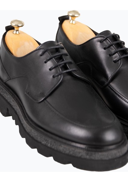 Erkek Bağcıklı Eva Taban Deri Ayakkabı Siyah modelleri