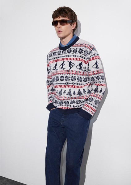 Yılbaşı Temalı Ekru Kazak 0710401-70057 fiyatları